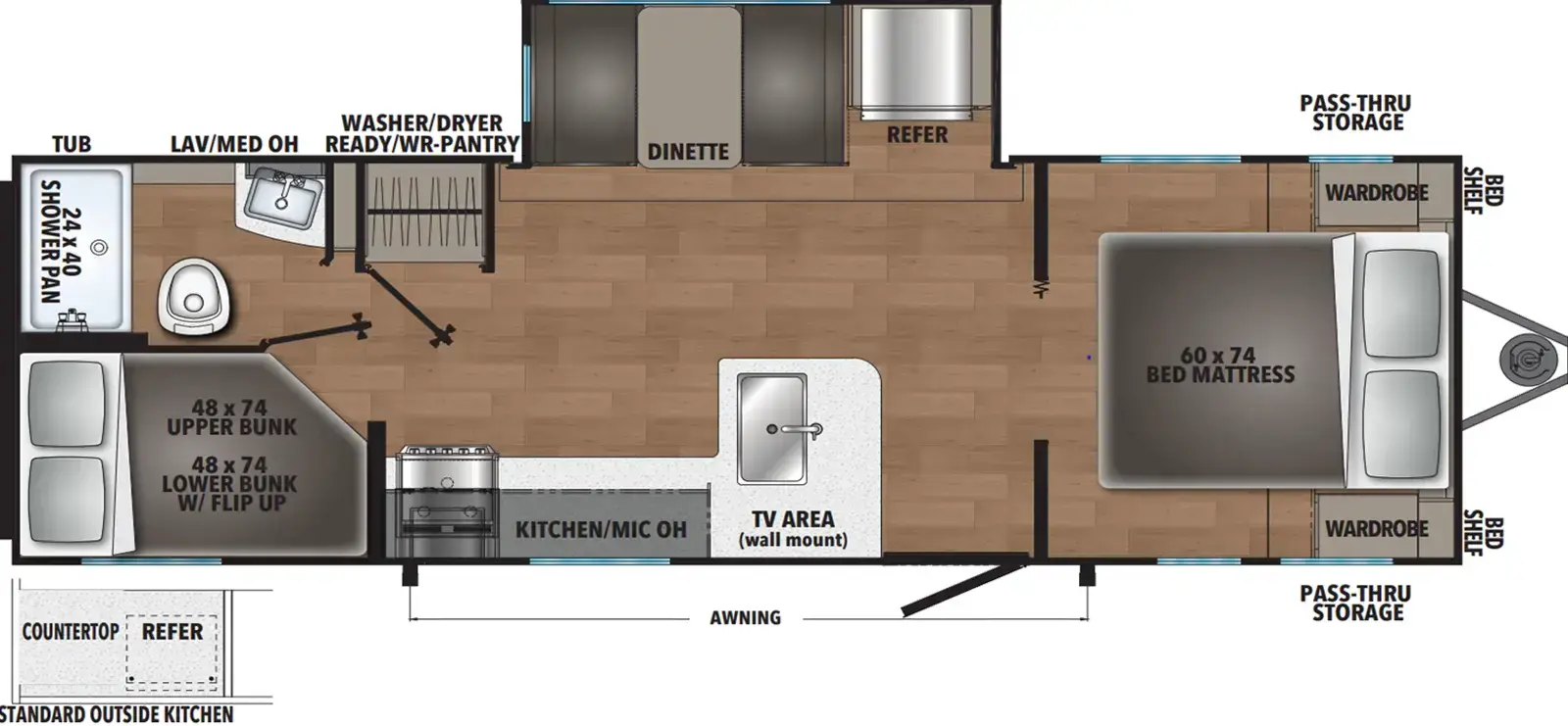 Shasta I 5 Edition & Compact 525BHS Floorplan